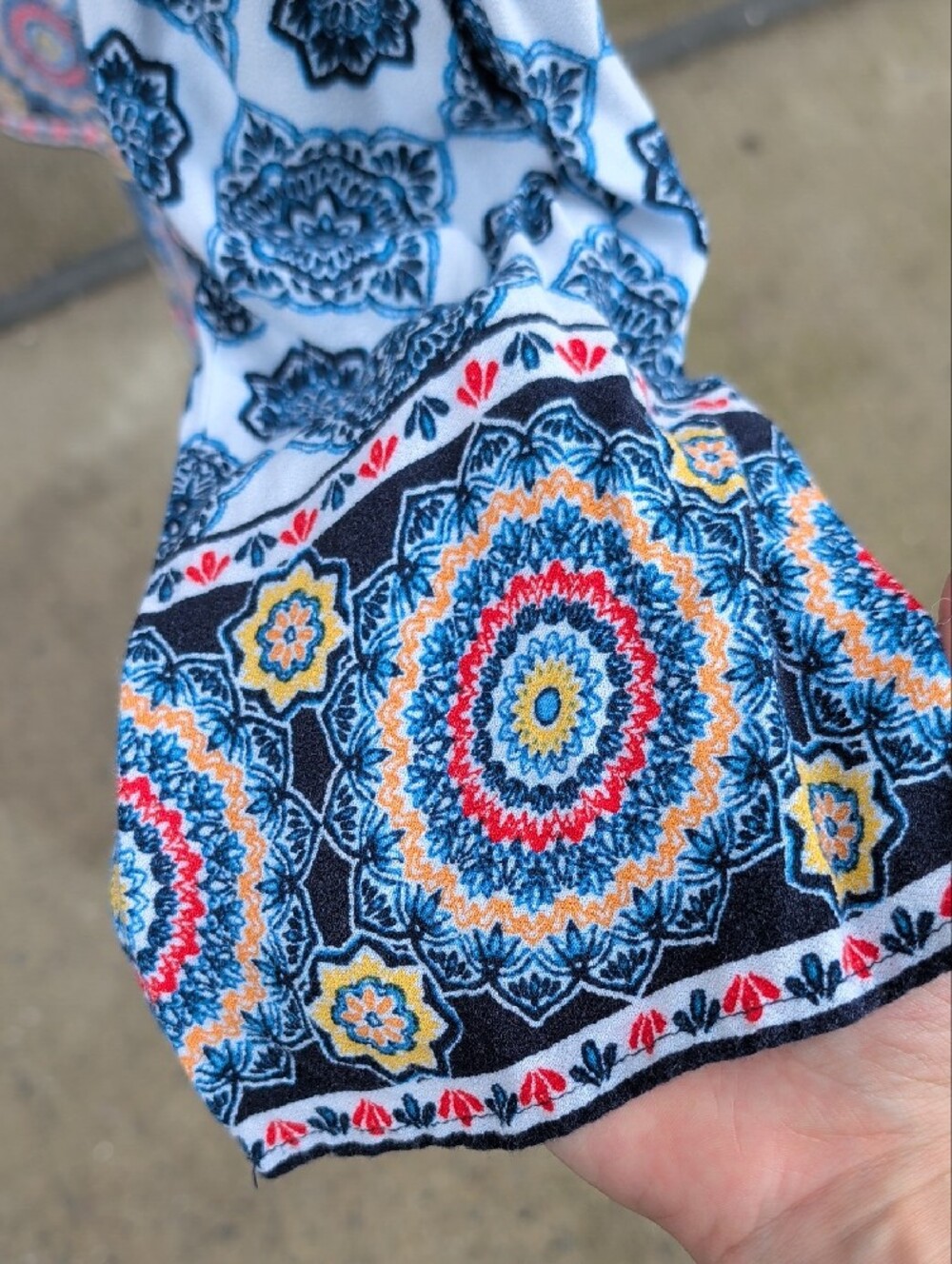 Ruby Rd. Light Blue Navy Patterned Embroidered Tunic - Picture 3 of 4